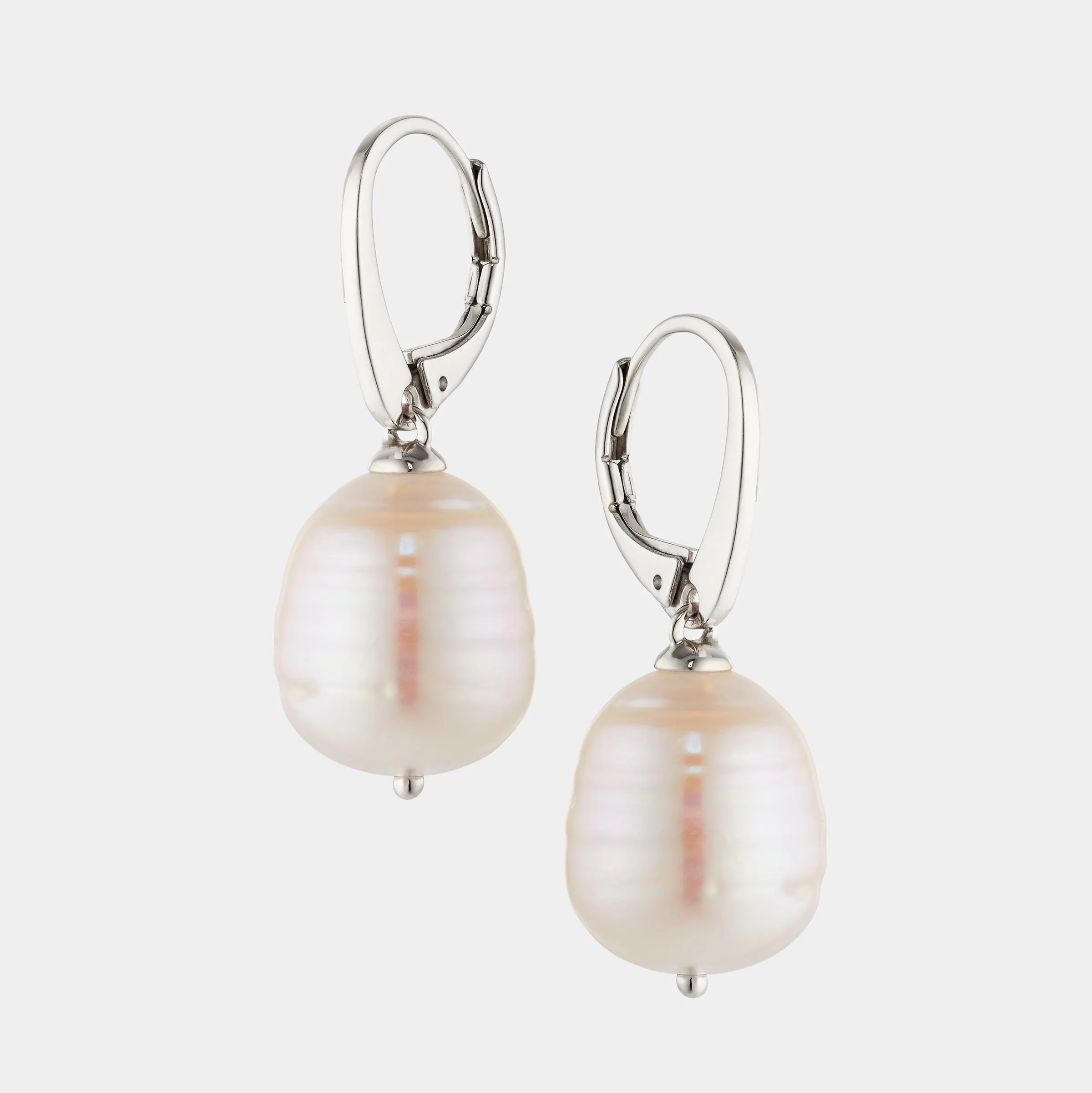 12MM GENUINE FRESHWATER PEARL LEVERBACK EARRINGS