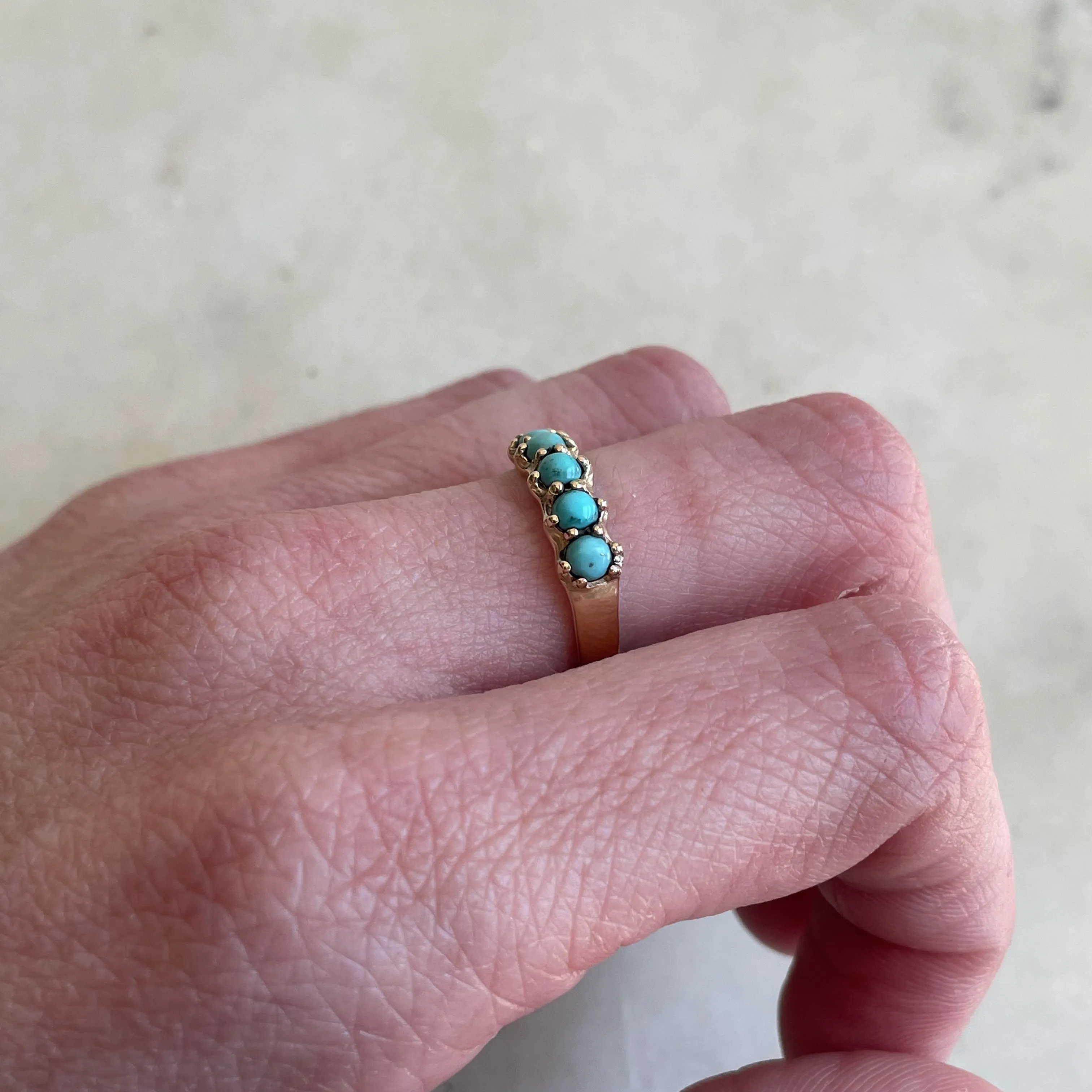 14K GOLD MARGARET RING — TURQUOISE