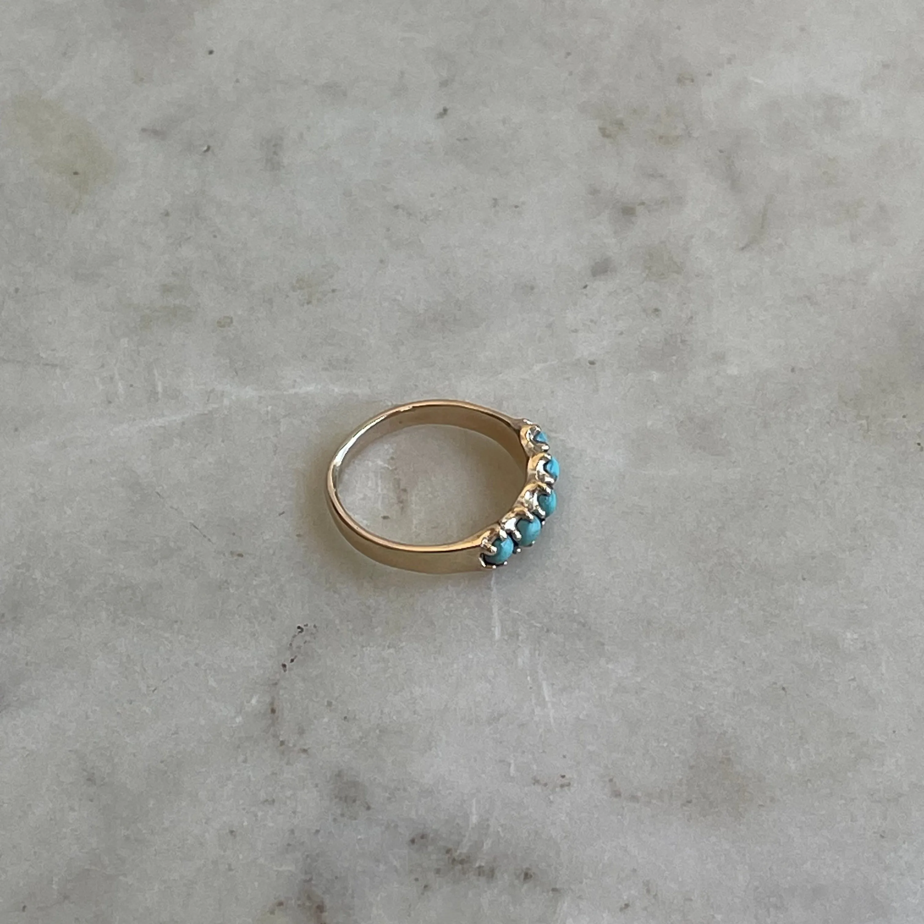 14K GOLD MARGARET RING — TURQUOISE