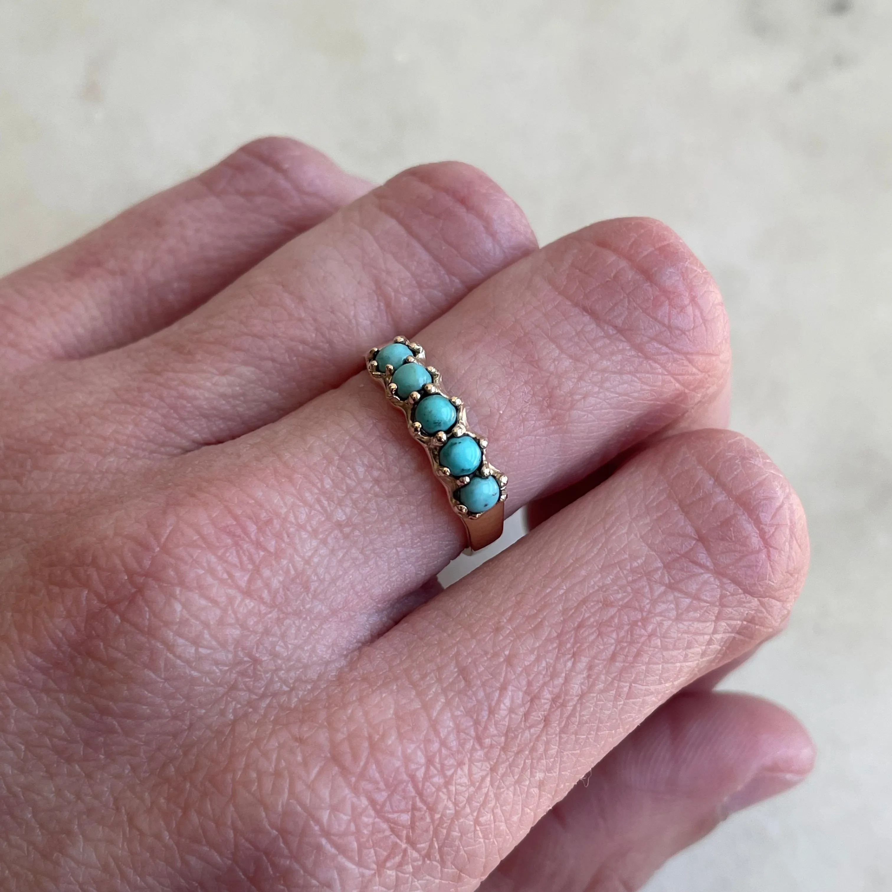 14K GOLD MARGARET RING — TURQUOISE