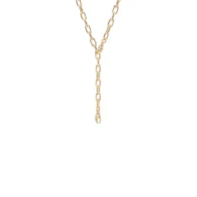 14k gold medium square oval link chain with two lobster clasps