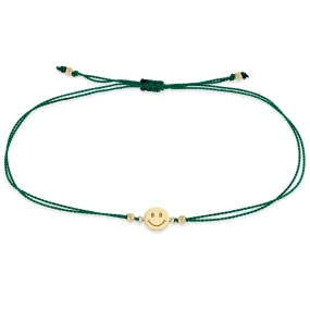 14k Midi Bitty Smiley Face Cord Bracelet