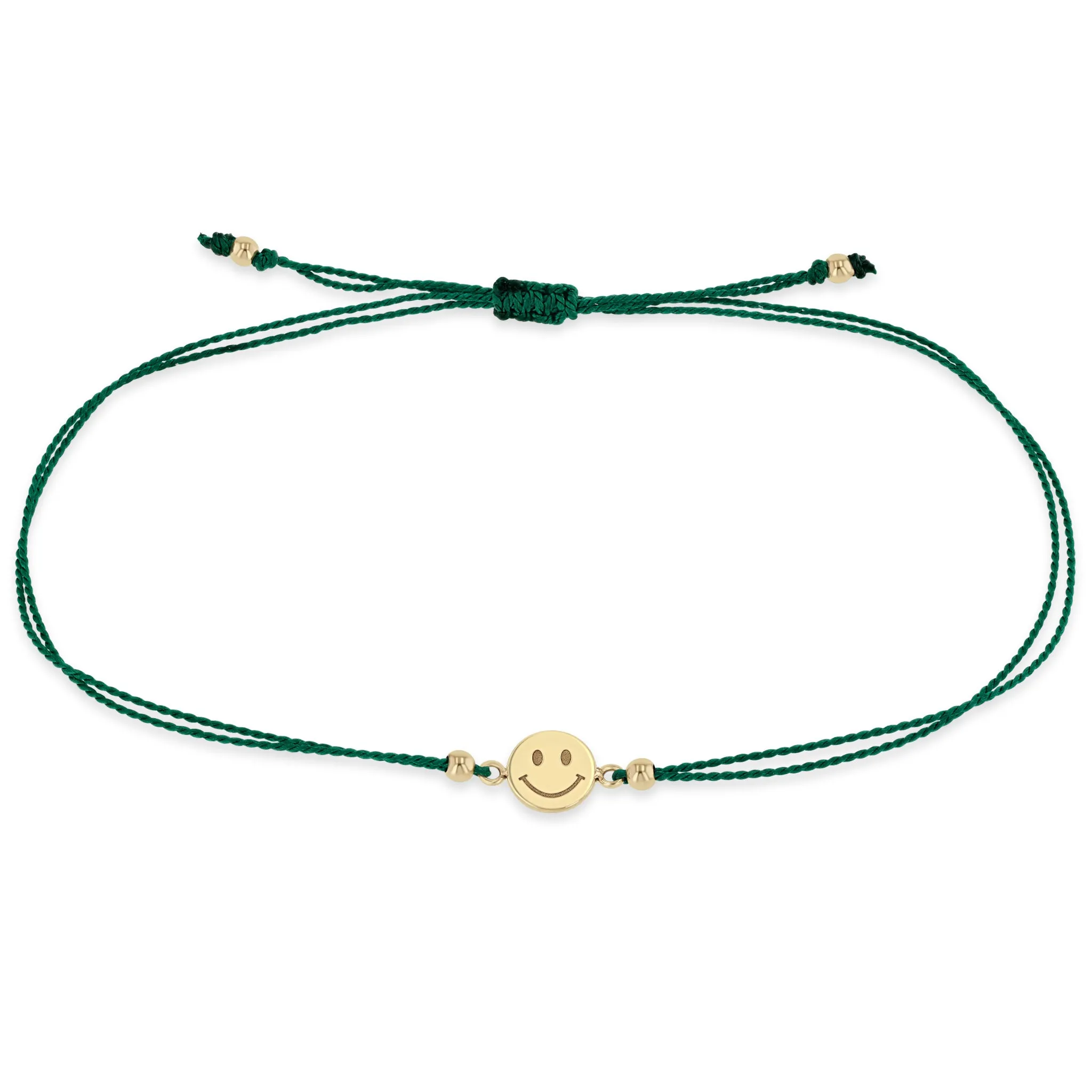 14k Midi Bitty Smiley Face Cord Bracelet