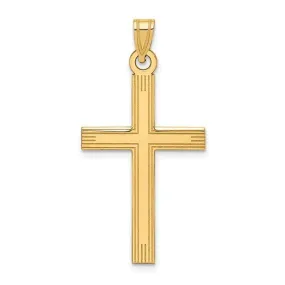 14K Y Gold Etched Cross 1.2grms