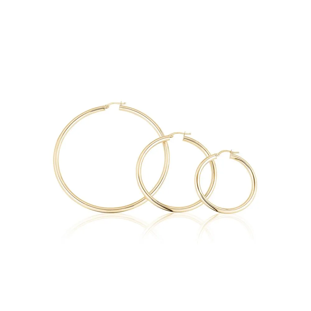 3mm Gold  Hoops Earrings