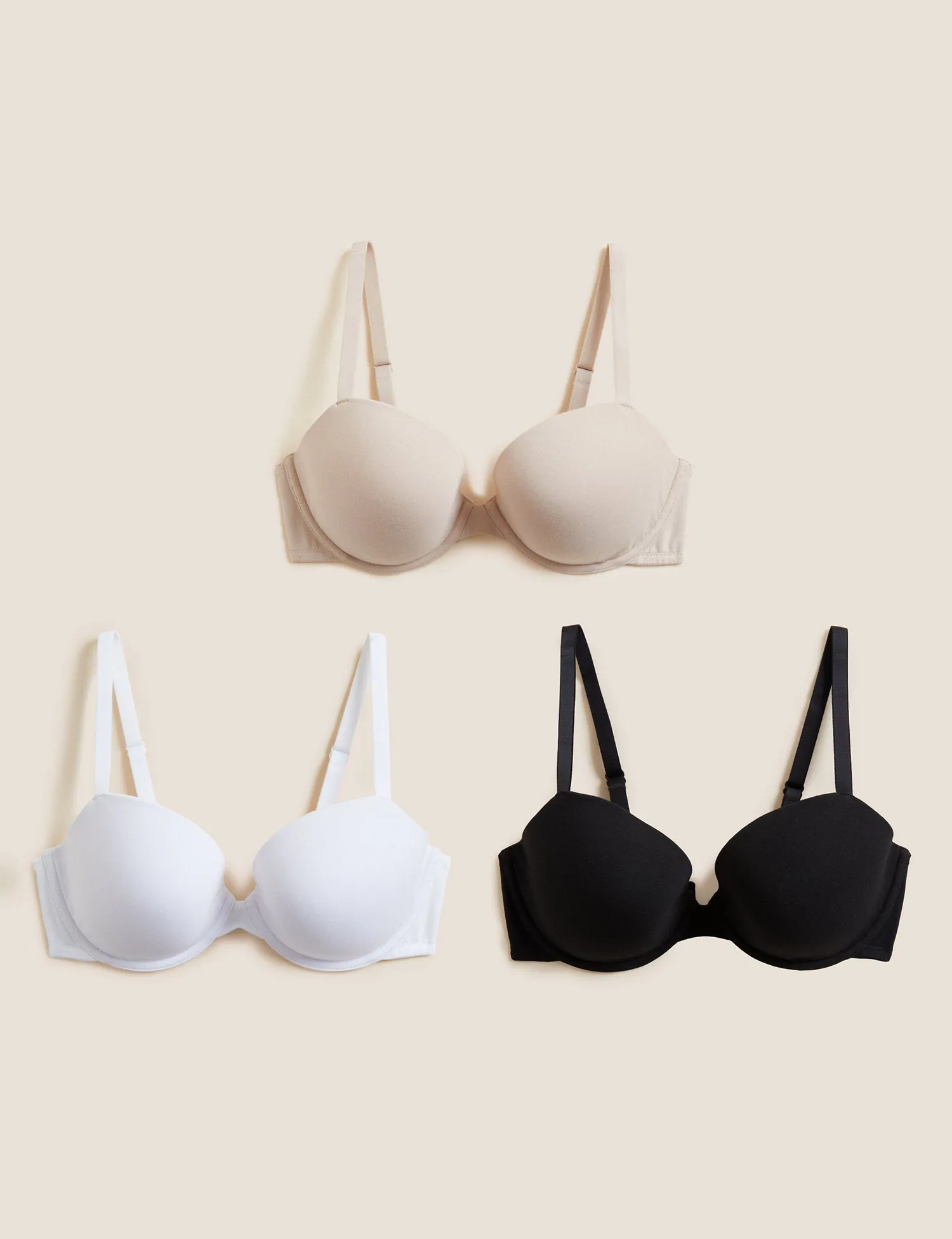 3pk Wired Balcony Bras A-E