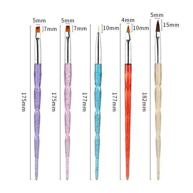 5 Pcs/Sets Nail Art Pen 2 In 1 Double Ends Dotting Drawing Painting UV Gel Liner Polish Brush Set Nail Art Dotting Tools