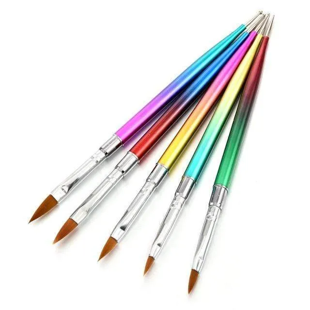 5 Pcs/Sets Nail Art Pen 2 In 1 Double Ends Dotting Drawing Painting UV Gel Liner Polish Brush Set Nail Art Dotting Tools