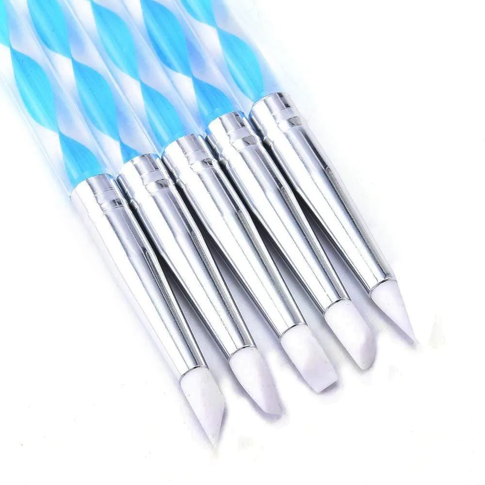 5 Pcs/Sets Nail Art Pen 2 In 1 Double Ends Dotting Drawing Painting UV Gel Liner Polish Brush Set Nail Art Dotting Tools