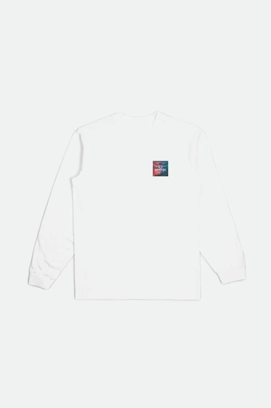 Alpha Square L/S Standard Tee - White/Dawn Gradient