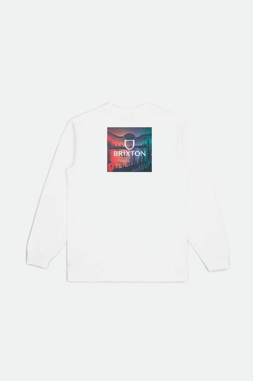 Alpha Square L/S Standard Tee - White/Dawn Gradient