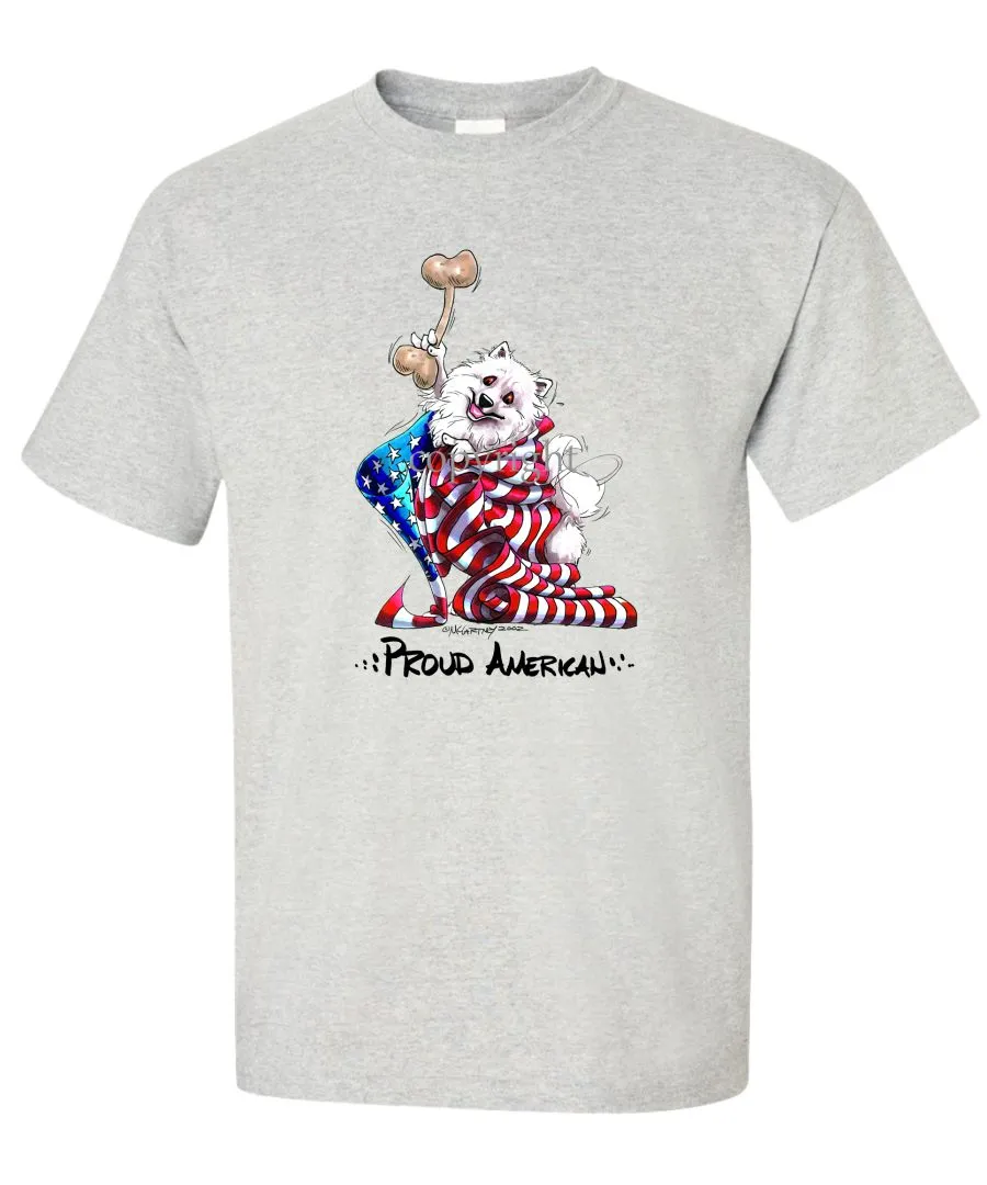 American Eskimo Dog - Proud American - T-Shirt