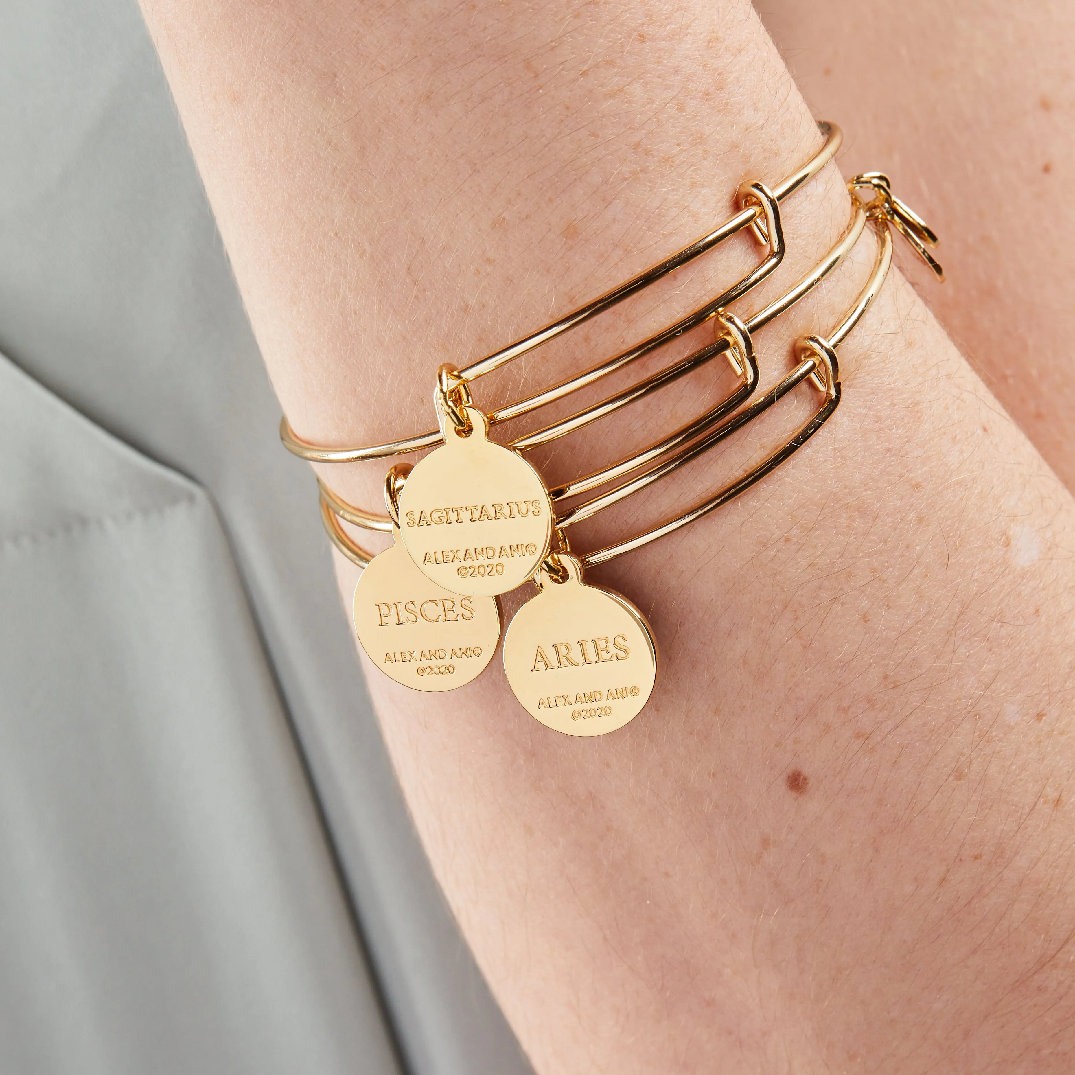 Aries Zodiac Charm Bangle, Color