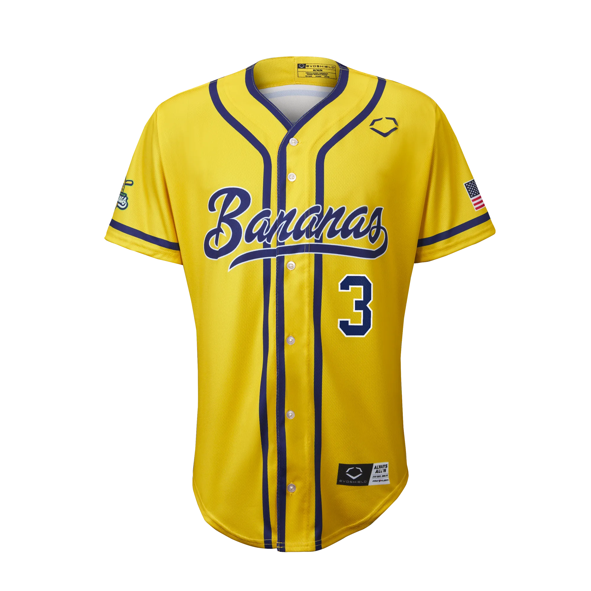 Bananas Eric Jones #3 EvoShield Jersey - Yellow