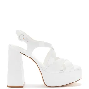 Bee Sandal In White Patent Leather