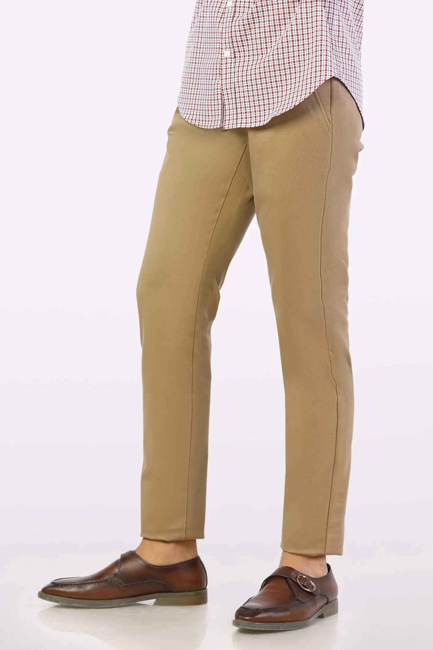 Beige Smart Fit Cotton Chino