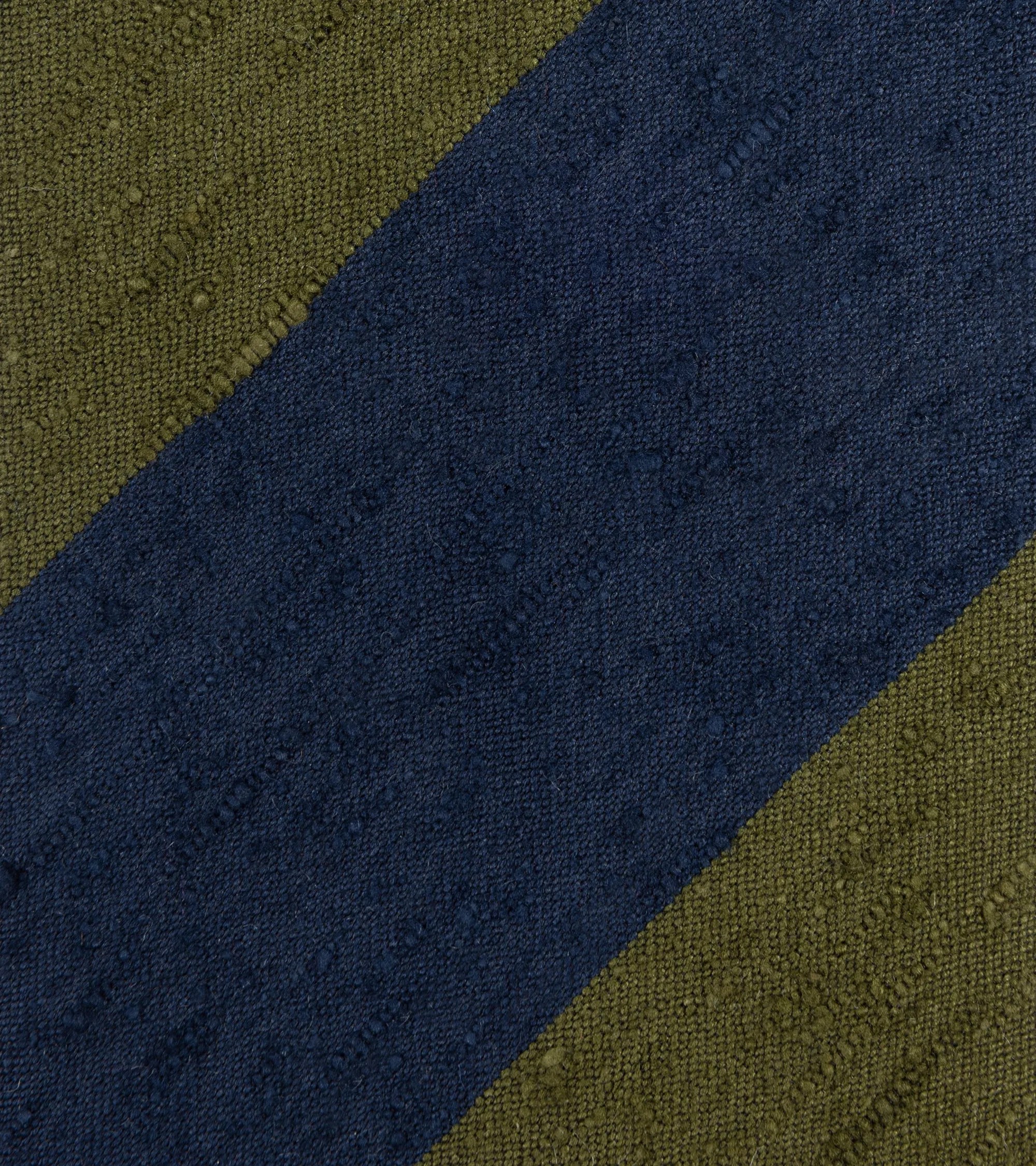 Bigi Shantung Silk Wide Stripe Tie: Navy/Green