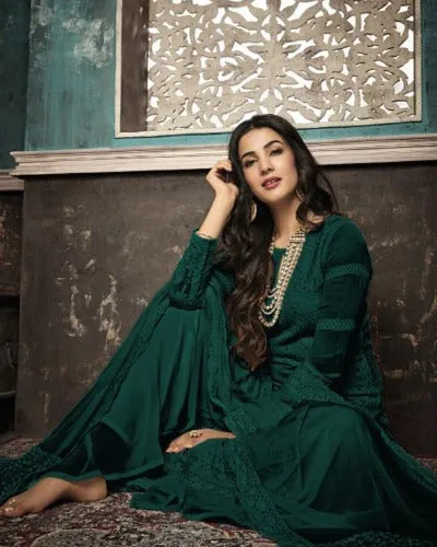 Bottle Green Georgette Suit UK Next Day