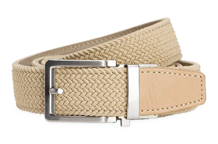 Braided Tan, 1 3/8 Strap, Golf Belt