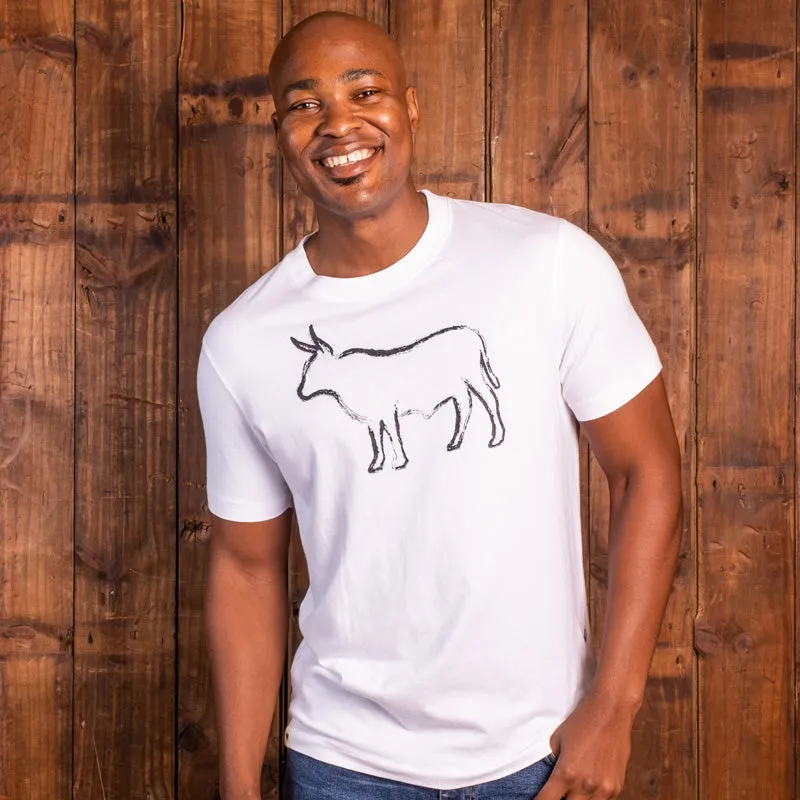 Brushstroke Outline Nguni Crew Tee Pelican