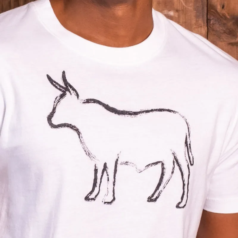 Brushstroke Outline Nguni Crew Tee Pelican