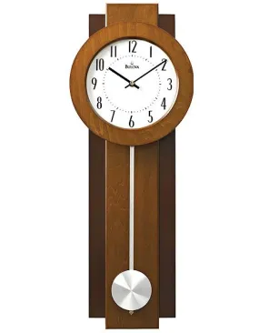 Bulova Avent Modern Pendulum Wall Clock - Dual Finish - Aluminum Pendulum