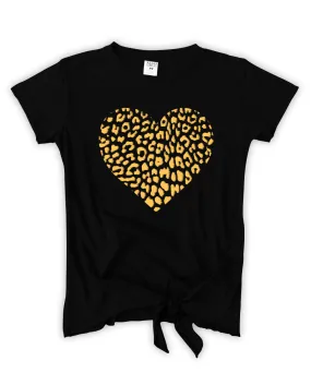 Cheetah Heart Tie-Front Tee