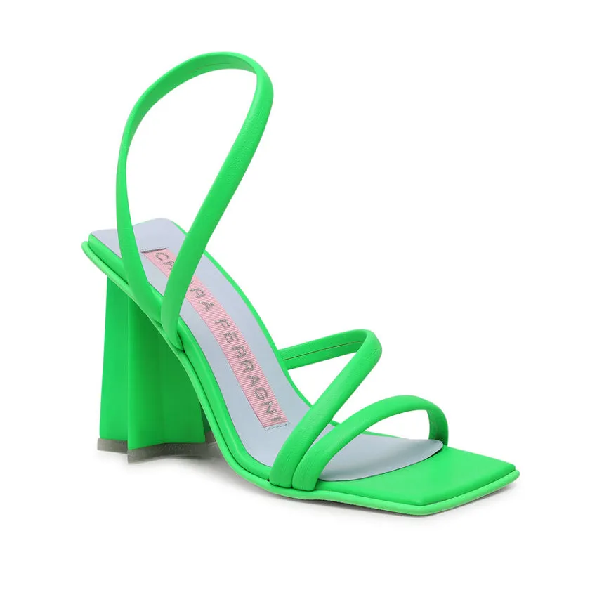 CHIARA FERRAGNI SANDALO CON TACCO ANDROMEDA CF3134 VERDE FLUO