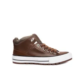 Converse Chuck Taylor All Star Street Lace-Up Brown Smooth Leather Mens Boots 157503C