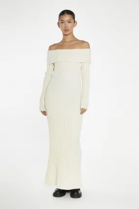 Cream Bardot Maxi-Dress