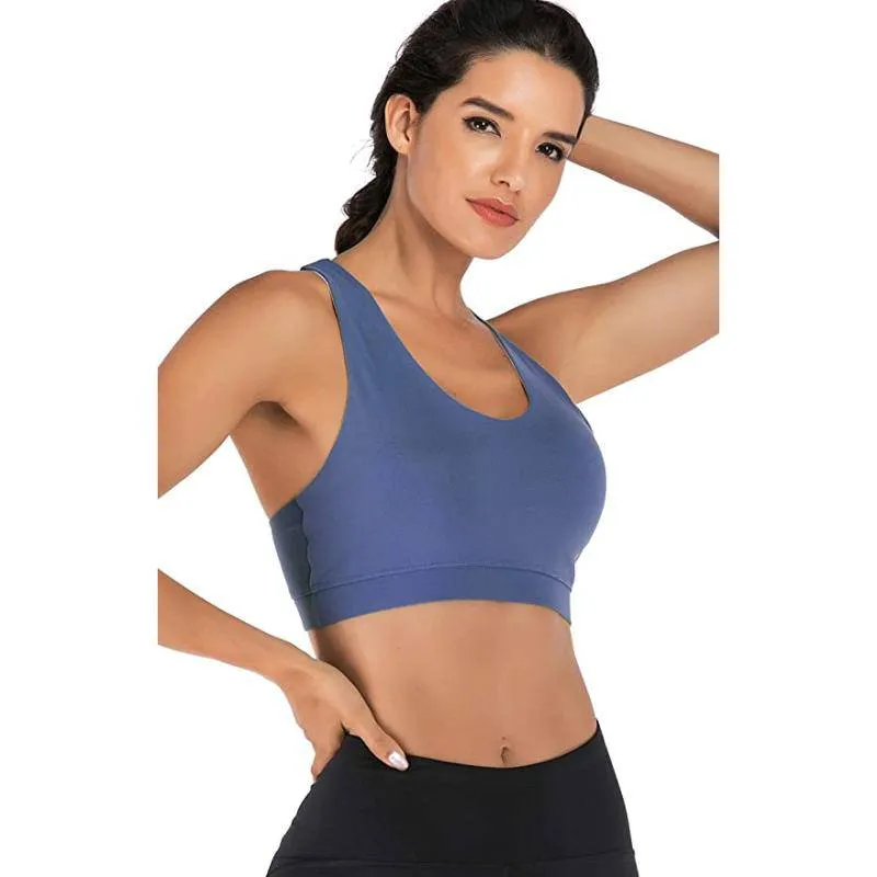 Criss-Cross Back Padded Strappy Sports Bras