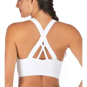 Criss-Cross Back Padded Strappy Sports Bras