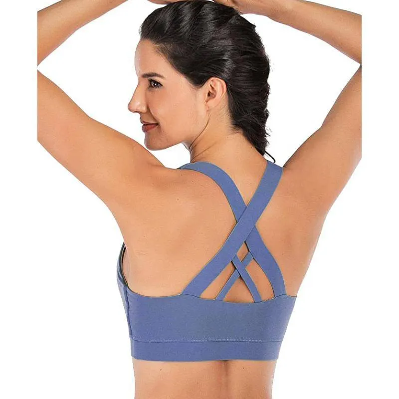 Criss-Cross Back Padded Strappy Sports Bras