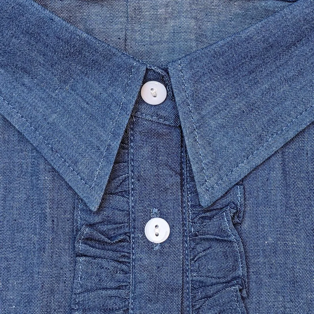 Detachable Ruffle Denim Shirt Collar