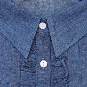 Detachable Ruffle Denim Shirt Collar