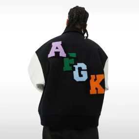 DONCARE (AFGK) "Rubik's Cube Varsity Jacket" - BLACK