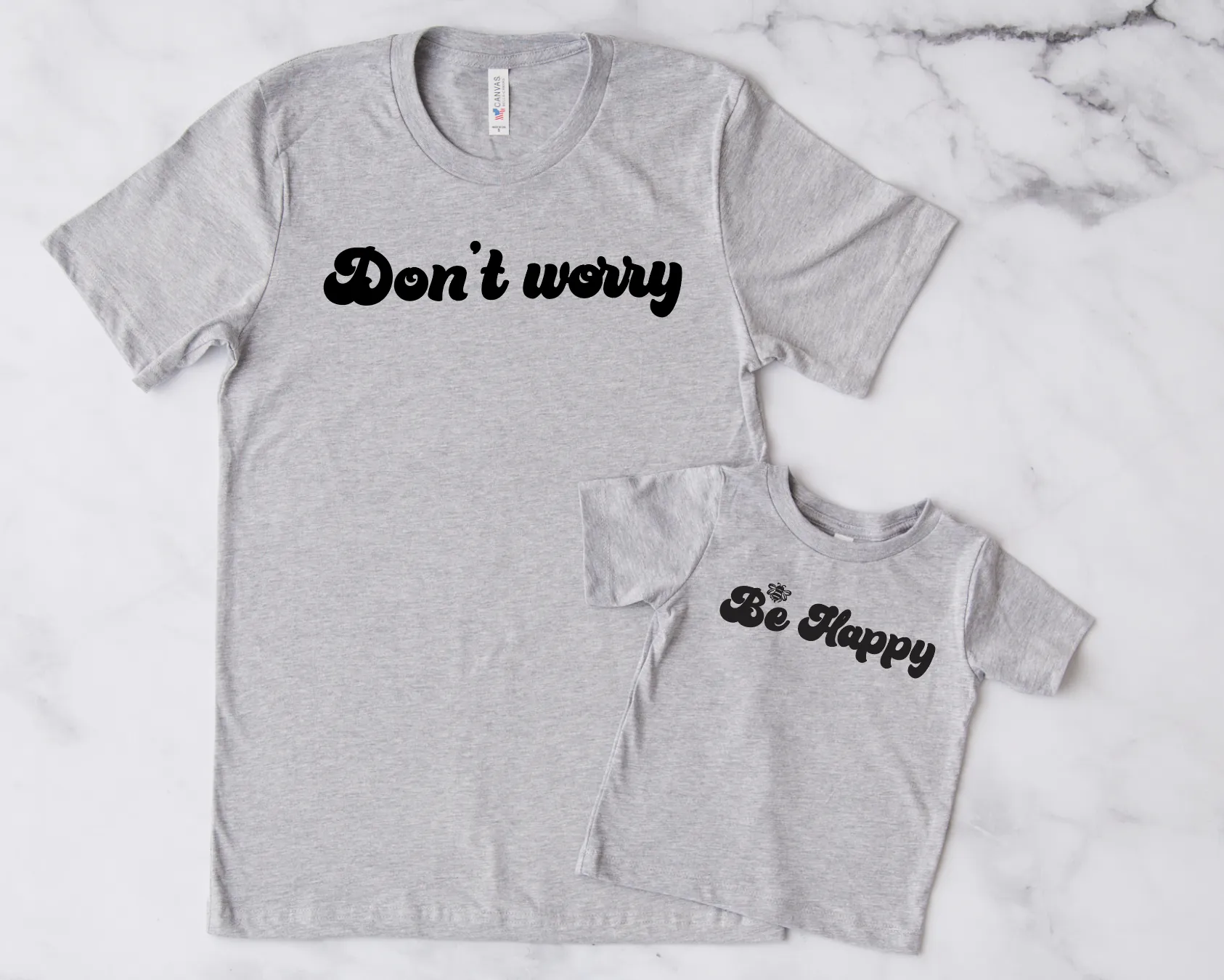 Don't Worry Be Happy Mommy and Me Shirts