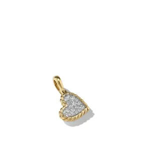 DY Elements Heart Pendant in 18K Yellow Gold with Pave Diamonds