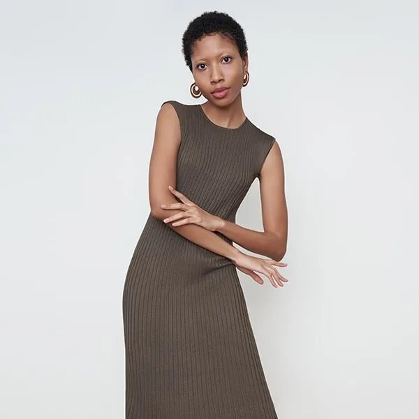 Dylan Dress - Slinky Knit :: Safari