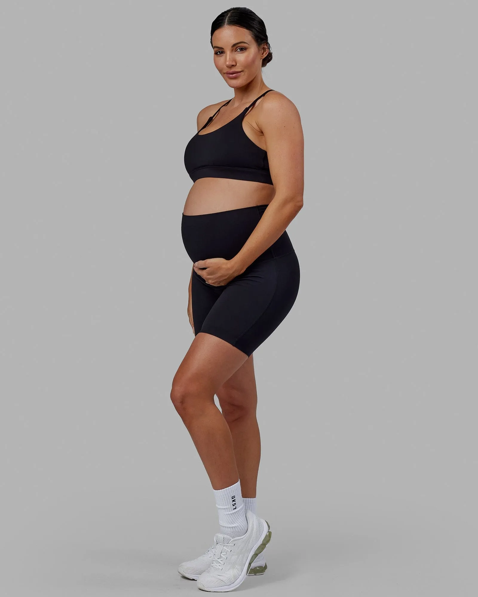 Elixir Mid-Length Maternity Shorts - Black