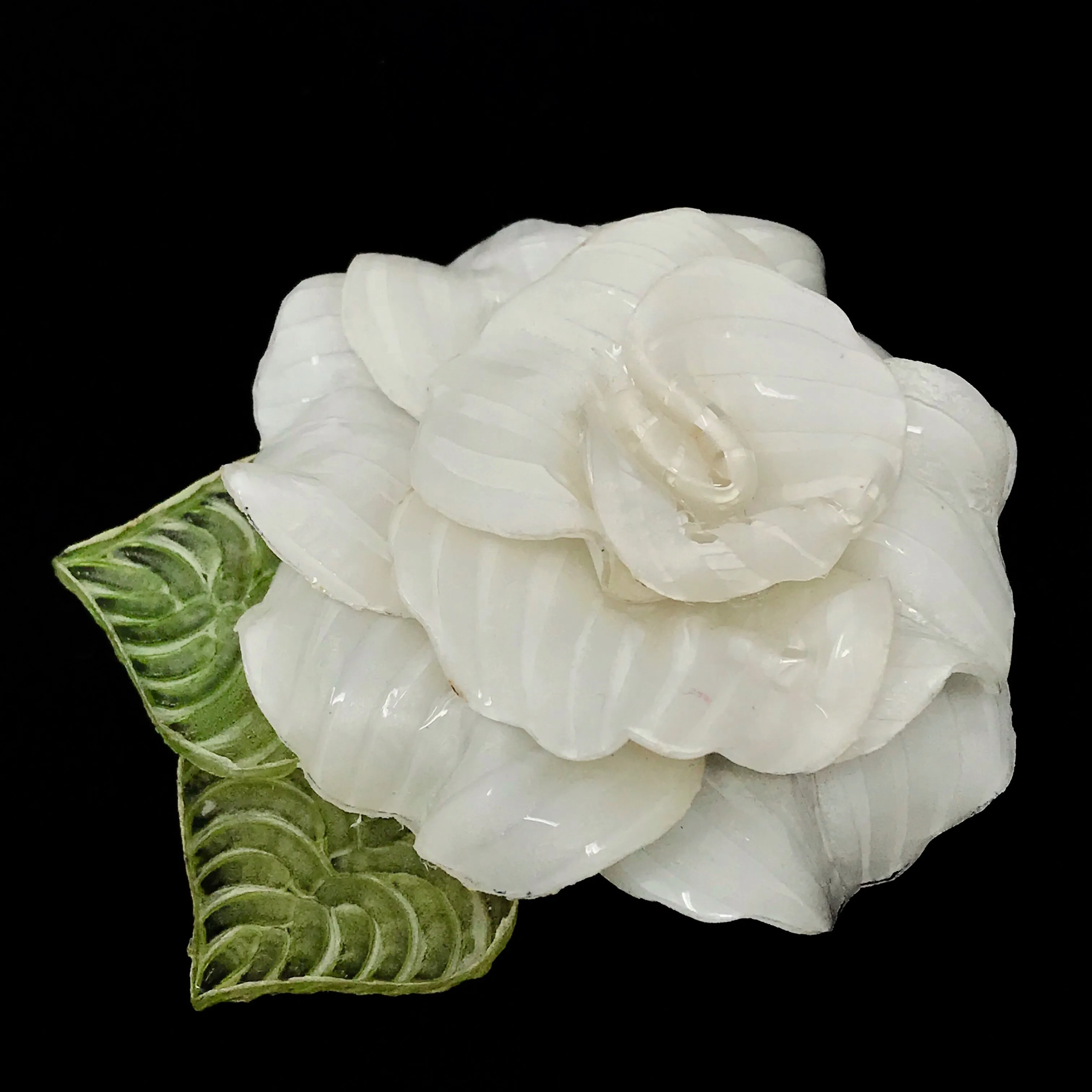 Fabrice Paris White Rose Brooch Pin