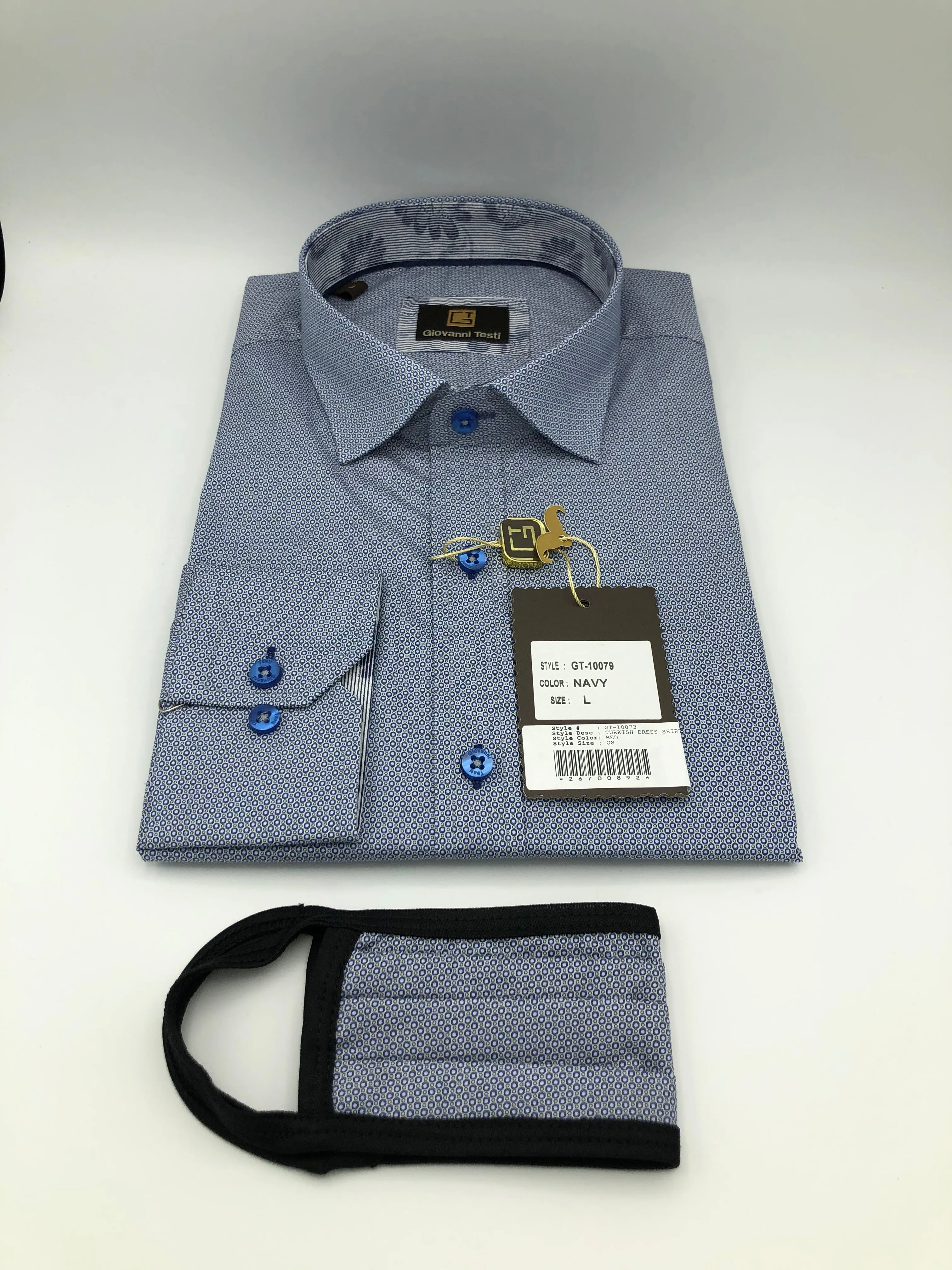 Face Mask & Shirt Set, GT-10088 Navy