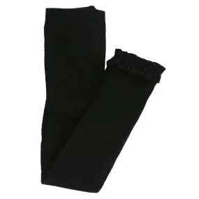 Footless Ruffle Tights - Black