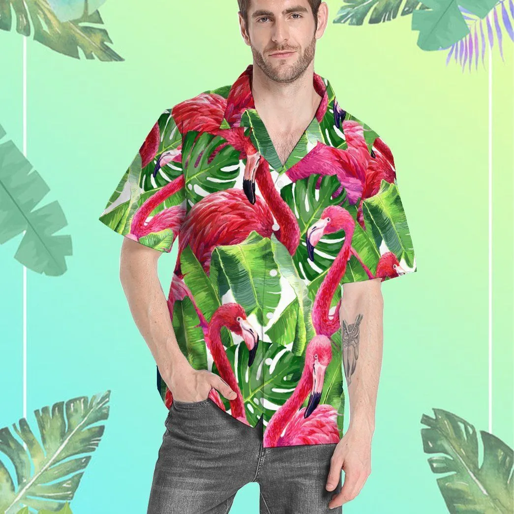 Gearhuman 3D Flamingo Hawaii Shirt