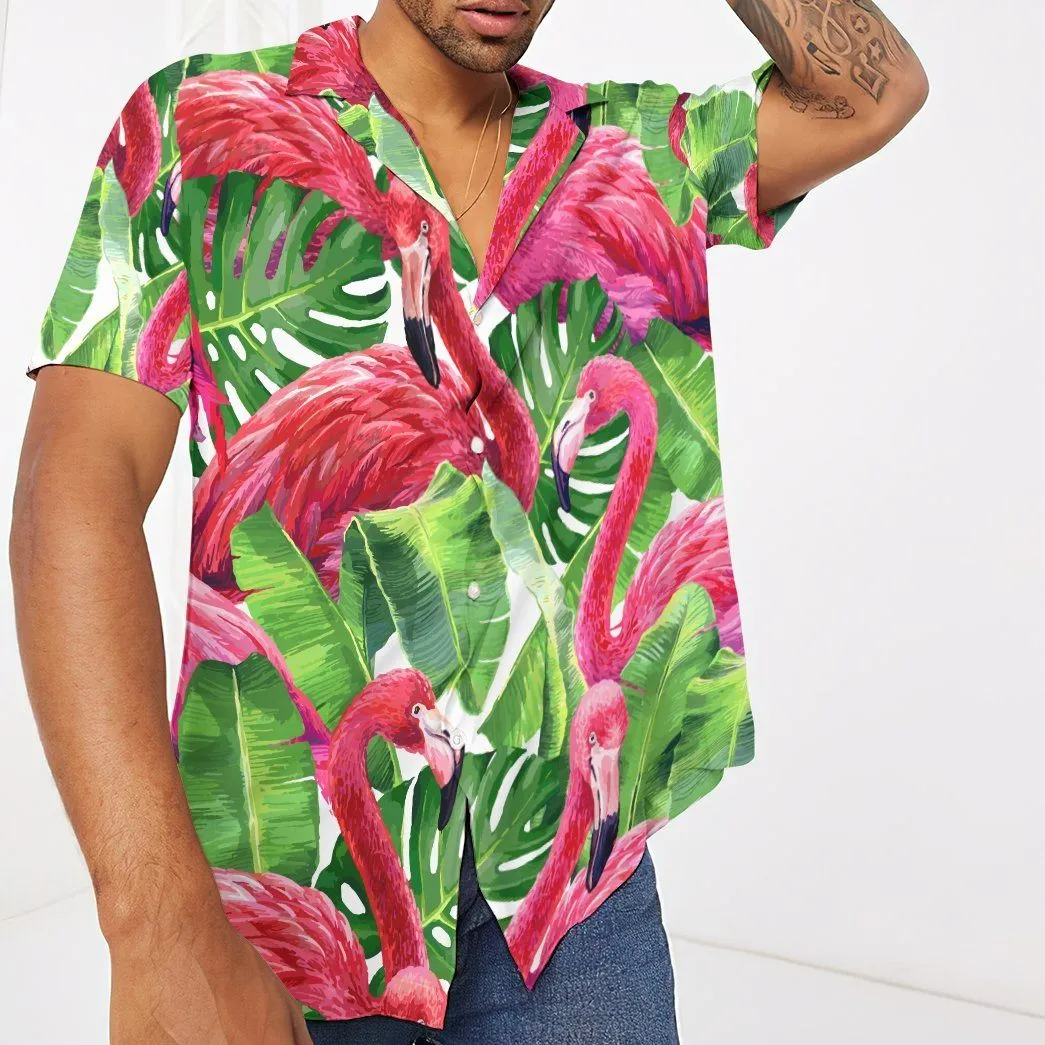 Gearhuman 3D Flamingo Hawaii Shirt