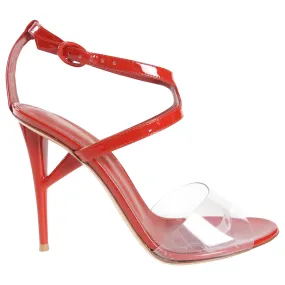 Gianvito Rossi Red Patent Leather Stiletto Heel Sandals - 7