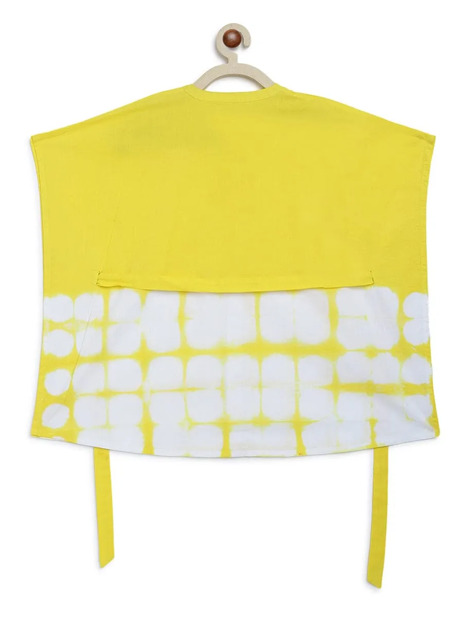 Girls Kaftan Dress Tie Dye Clamp - Yellow