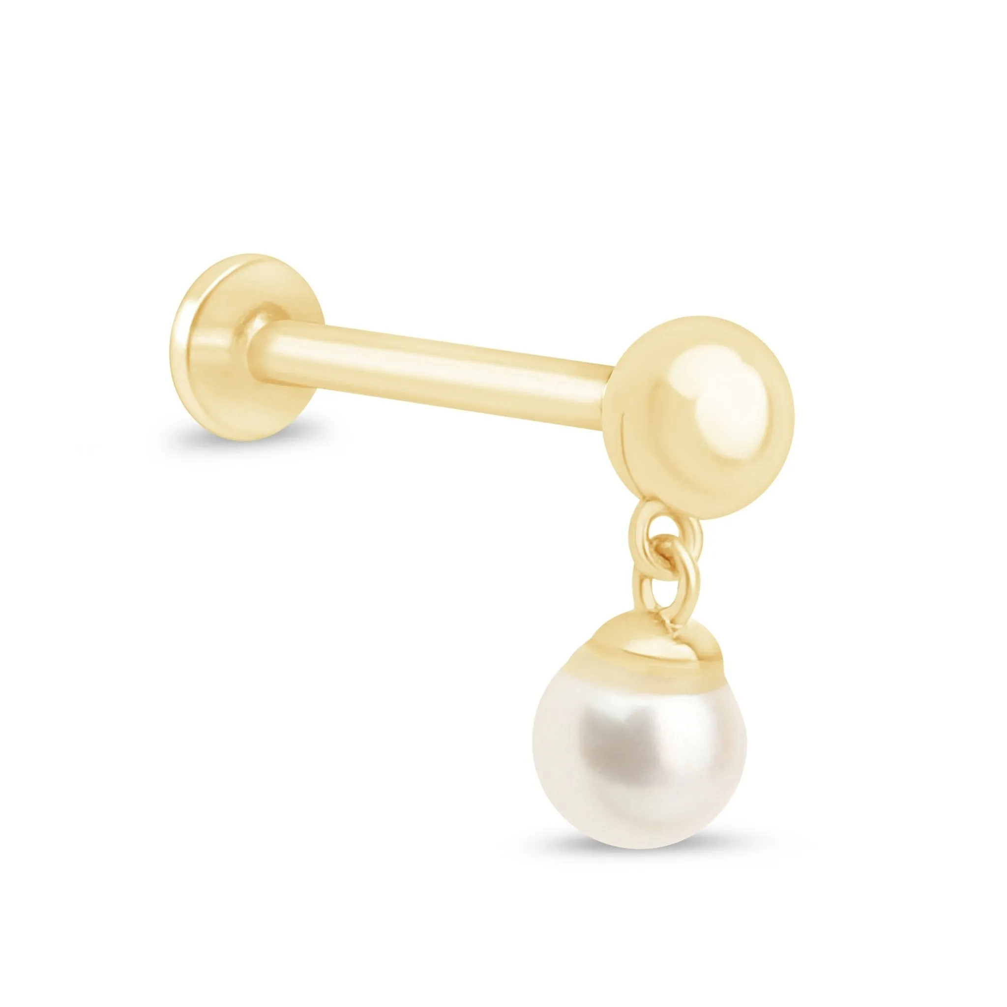 Gold and Pearl Drop Stud