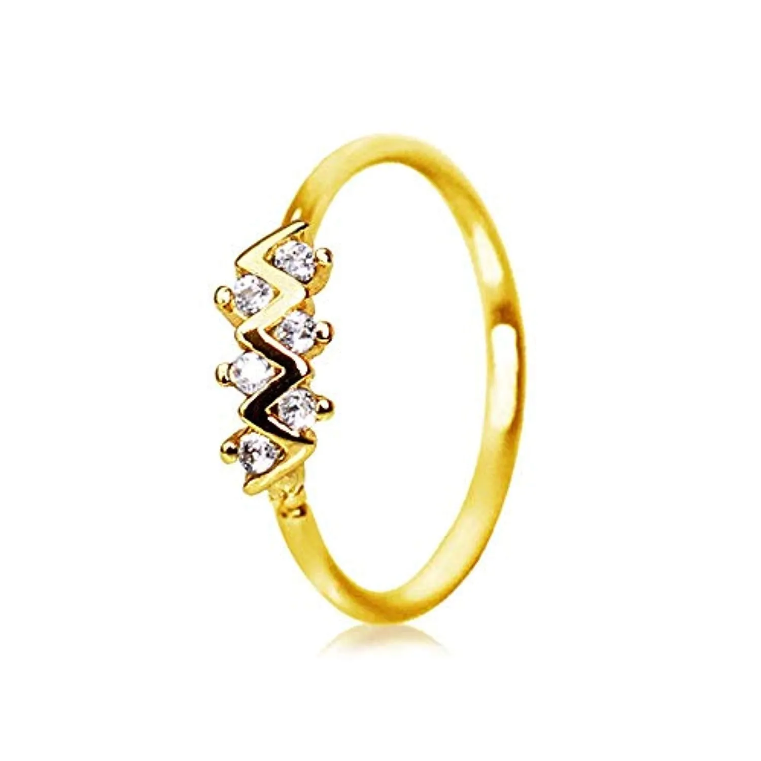 Gold Plated Jeweled Zig-Zag WildKlass Cartilage Earring/Nose Hoop Ring