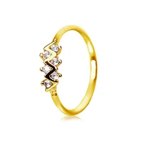 Gold Plated Jeweled Zig-Zag WildKlass Cartilage Earring/Nose Hoop Ring